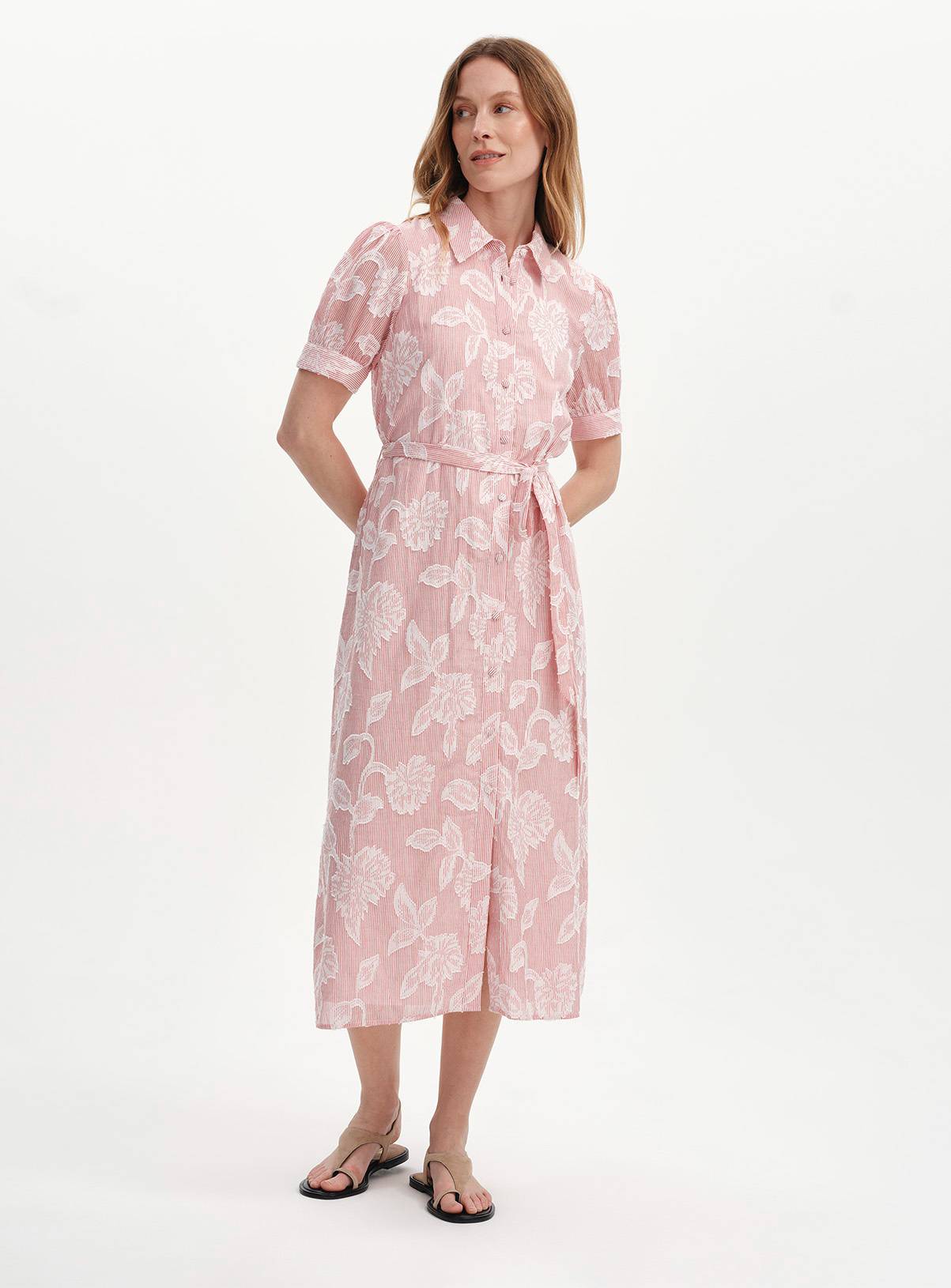 FINERY Mariah Floral Stripe Shirt Dress 14 - Image 3